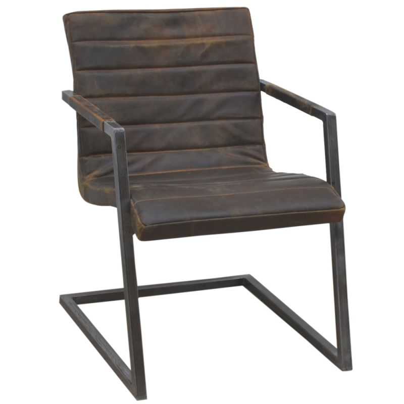 Ribbed Leather Chair Industrial Furniture Smithers of Stamford £329.00 Store UK, US, EU, AE,BE,CA,DK,FR,DE,IE,IT,MT,NL,NO,ES,SE