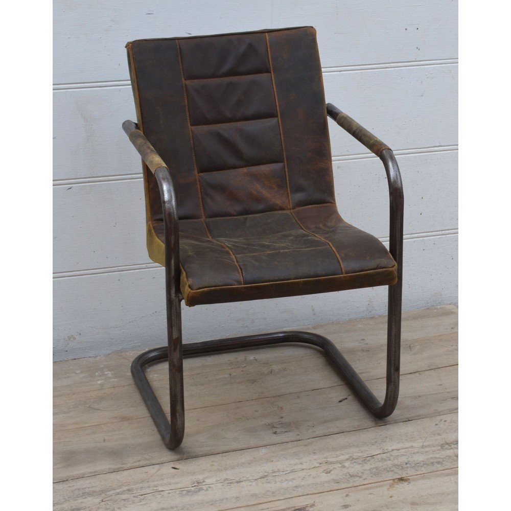 Industrial Ribbed Leather Chair Smithers Industrial Furniture £310.00 All Rooms Iron product_features