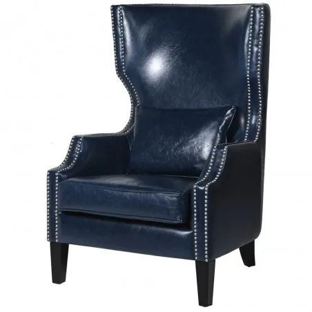 Rémy Blue Leather Armchair Smithers Designer Furniture £779.00 Entrance Hall product_features