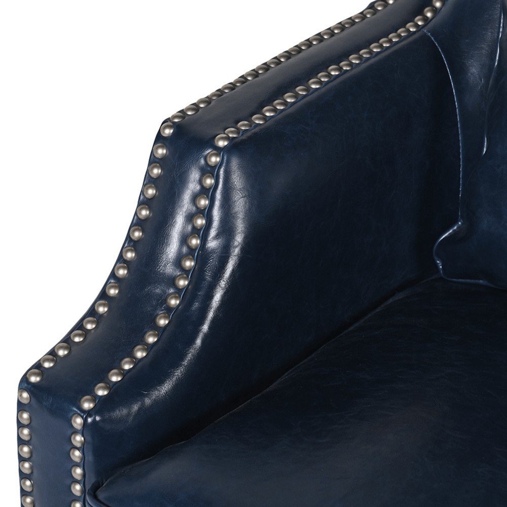 Rémy Blue Leather Armchair Smithers Designer Furniture £779.00 Entrance Hall product_features