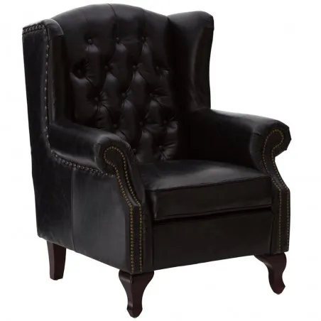 Black Chesterfield Leather Armchair Smithers Designer Furniture £1,800.00 Eucalyptus product_features