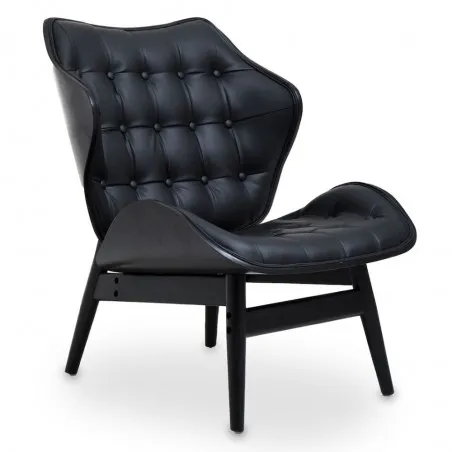Vincent Black Leather Statement Chair Smithers Designer Furniture £454.00 Elm product_features