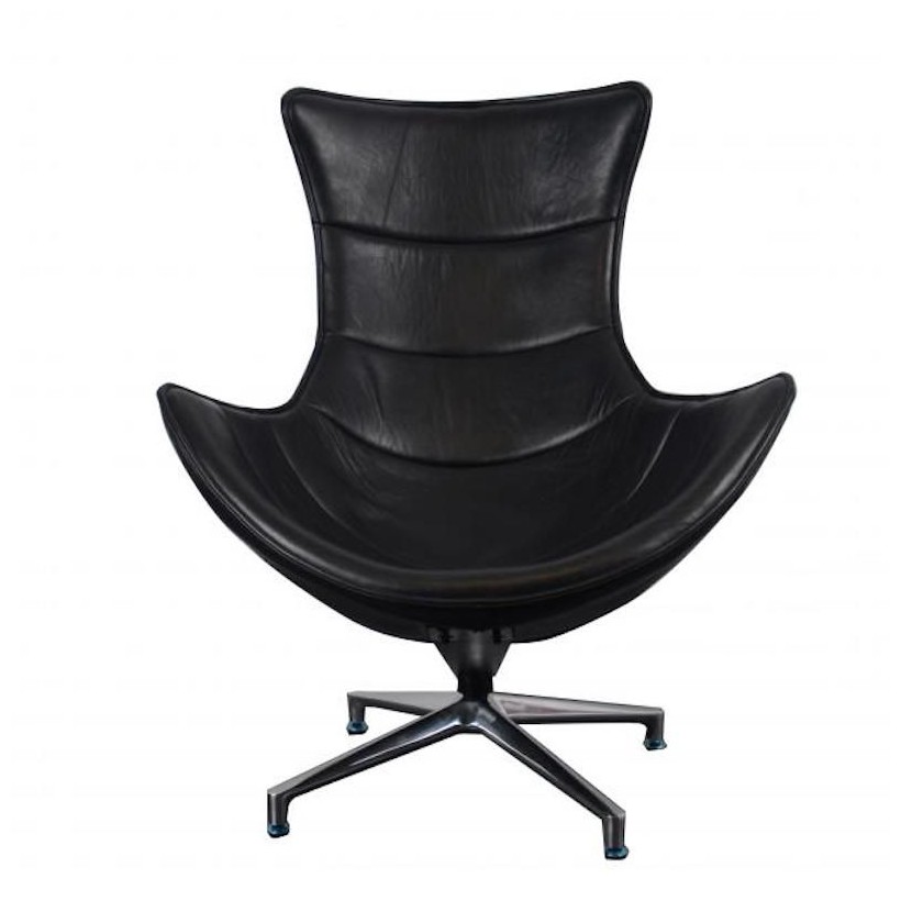 Black Leather Accent Chair is Luxury Designer Seating • UK, US & Canada