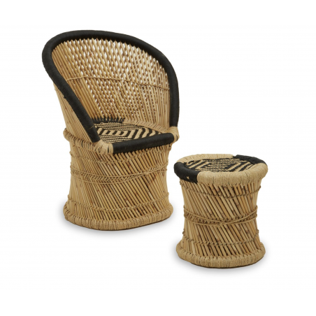 Tiki Rattan Chair and Footstool Sofas and Armchairs Smithers of Stamford £269.00 Store UK, US, EU, AE,BE,CA,DK,FR,DE,IE,IT,MT...