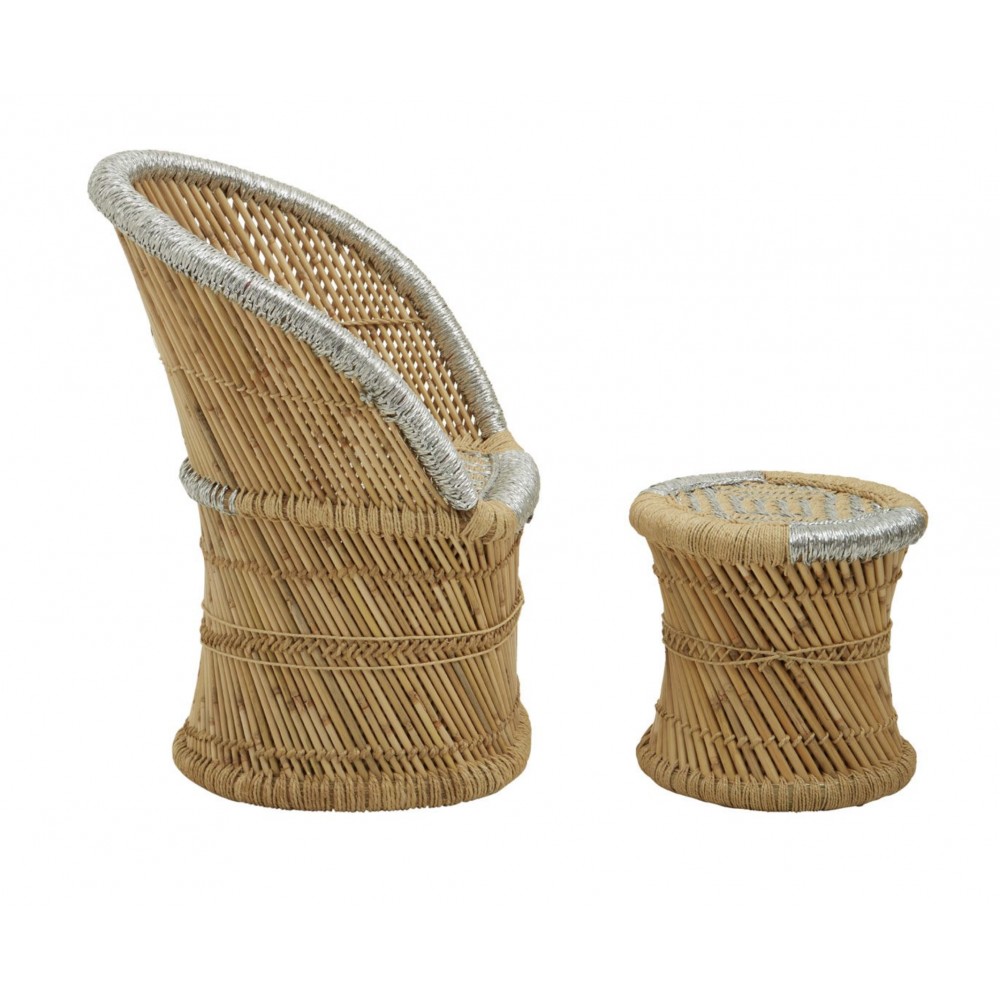 Tiki Rattan Chair & Footstool Sofas and Armchairs £350.00