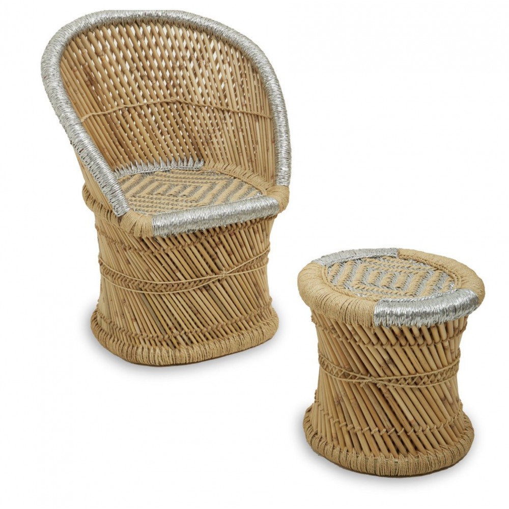 Tiki Rattan Chair & Footstool Sofas and Armchairs £350.00