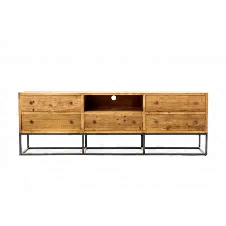 Pine Industrial Tv Stand Smithers Industrial Furniture £1,095.00 Living Room Pine Wood Steel product_features