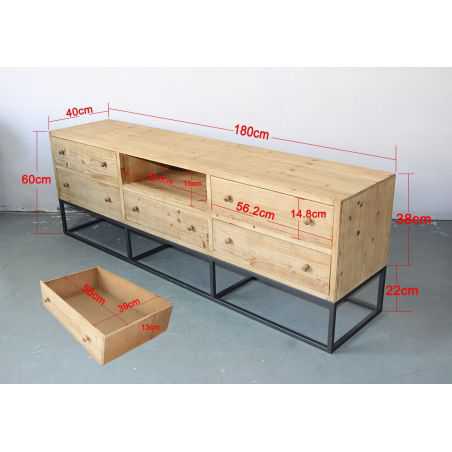 Pine Industrial Tv Stand Industrial Furniture Smithers of Stamford £1,195.00 Store UK, US, EU, AE,BE,CA,DK,FR,DE,IE,IT,MT,NL,...