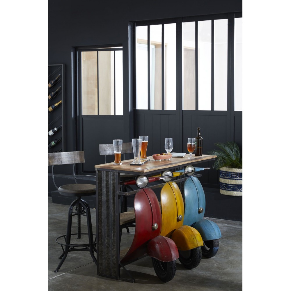 Vespa Bar Table Smithers Commercial Collective £1,950.00 Bar FSC Recycled Wood Recycled Steel product_features