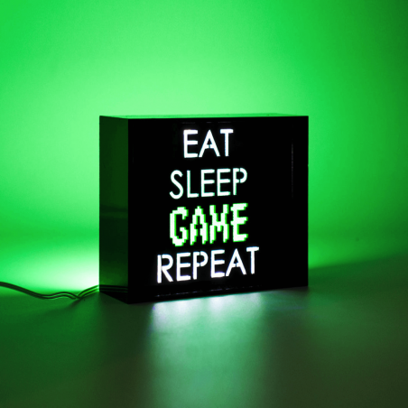 Eat Sleep Game Repeat Light Box Lighting Smithers of Stamford £13.95 Store UK, US, EU, AE,BE,CA,DK,FR,DE,IE,IT,MT,NL,NO,ES,SE