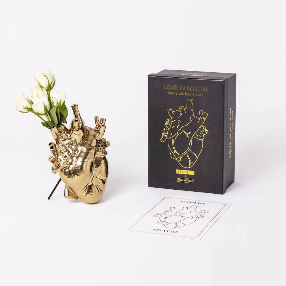 Seletti Love In Bloom Heart Vase - Gold Seletti £81.00 All Rooms product_features