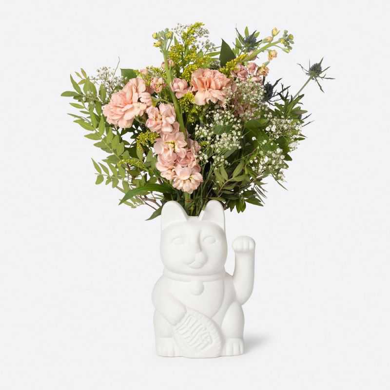 Lucky Cat Vase - White Retro Gifts  £43.00 Store UK, US, EU, AE,BE,CA,DK,FR,DE,IE,IT,MT,NL,NO,ES,SE