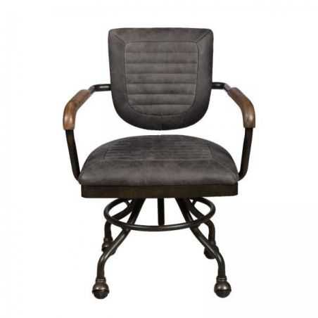 Carlton Grey Leather Hudson Chair, Leather Computer Chairs Uk