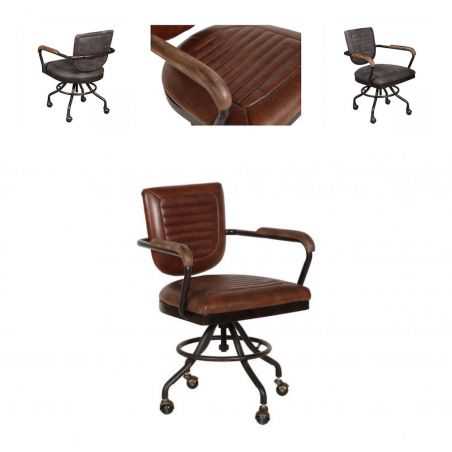 Mustang Aviation Leather Office Chair Industrial Furniture Smithers of Stamford £540.00 Store UK, US, EU, AE,BE,CA,DK,FR,DE,I...