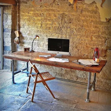 Scaff Desk Smithers Used, Abused, & Reused &pound;1,604.00 Office Reclaimed Wood Scaffolding Poles product_features