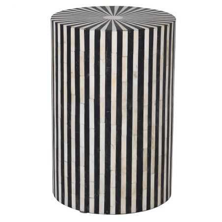 Black & White Stripes End Side Table Designer Furniture £525.00 Store UK, US, EU, AE,BE,CA,DK,FR,DE,IE,IT,MT,NL,NO,ES,SEBlac...
