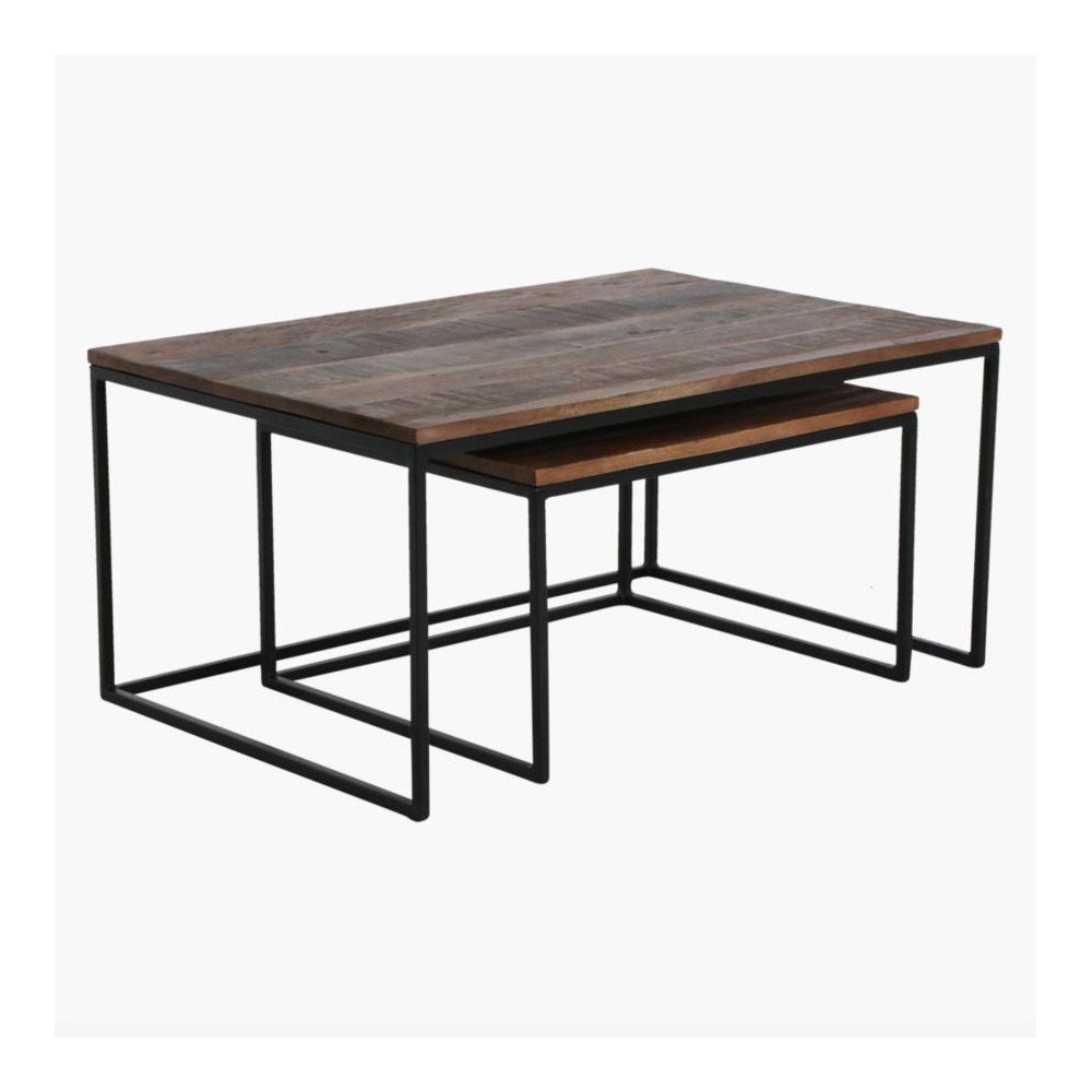 Factory 2 piece Coffee Table Set Smithers Industrial Furniture £435.00 Living Room Reclaimed Wood Reclaimed Steel product_fea...