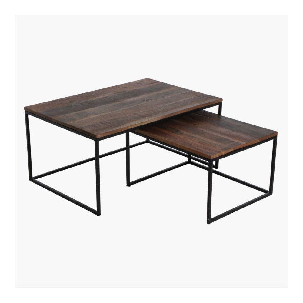 Factory 2 piece Coffee Table Set Smithers Industrial Furniture £435.00 Living Room Reclaimed Wood Reclaimed Steel product_fea...