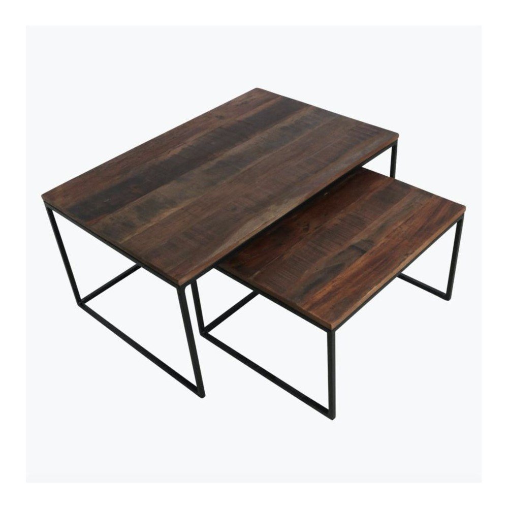 Factory 2 piece Coffee Table Set Smithers Industrial Furniture £435.00 Living Room Reclaimed Wood Reclaimed Steel product_fea...