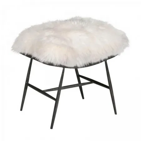 Sheepskin Footstool Smithers Designer Furniture £710.00 Living Room Anodised Brass product_features