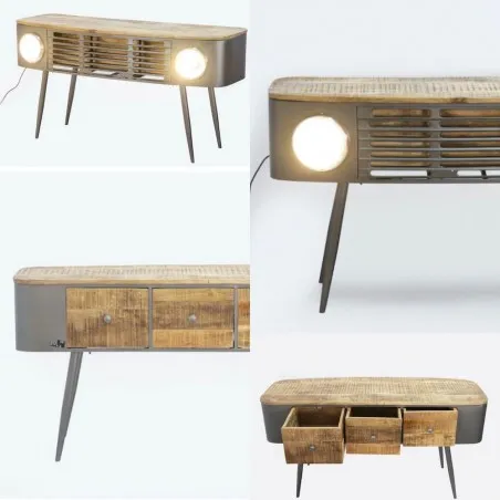 Truck Console Table Smithers Reclaimed Wood Furniture £596.00 Hallway Mango Wood Recycled Steel product_features