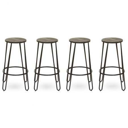 Hairpin Elm & Black Steel Bar Stools Vintage Bar Stools Smithers of Stamford £70.00 Store UK, US, EU, AE,BE,CA,DK,FR,DE,IE,IT...
