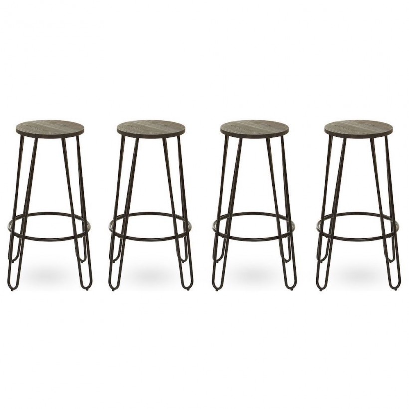 hairpin Industrial Black Steel Bar Stools Smithers • UK, US & Canada