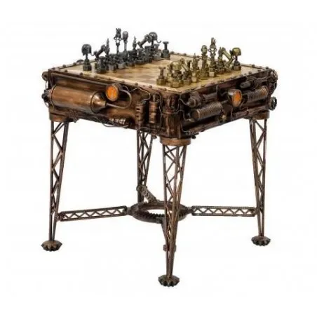 Steampunk Chess Board Table Smithers Retro Ornaments £394.00 Office FSC Recycled Wood product_features