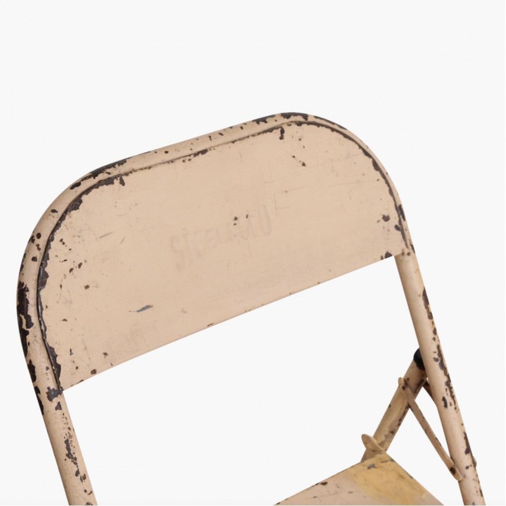 Vintage Metal Folding Outdoor Cafe Chairs Smithers Industrial Furniture £105.00 All Rooms Solid Iron product_features