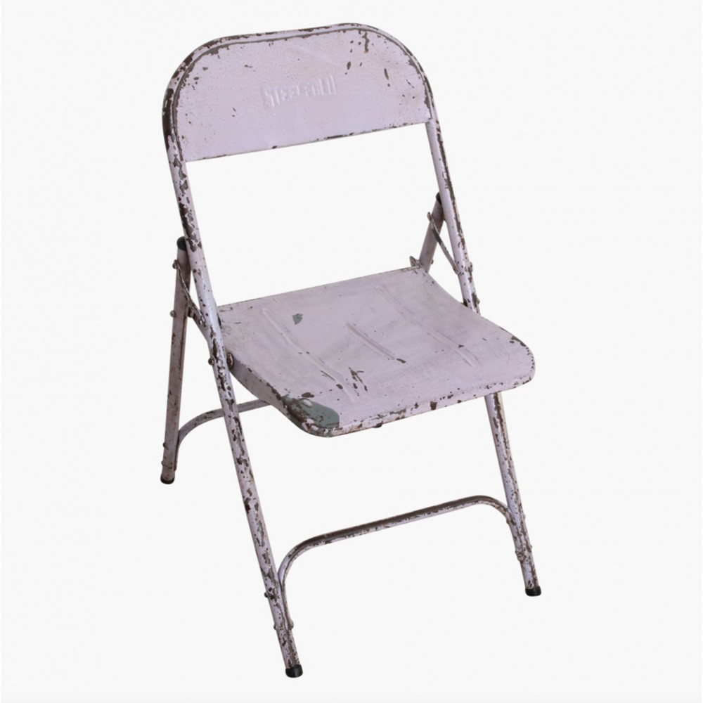Vintage Metal Folding Outdoor Cafe Chairs Smithers Industrial Furniture £105.00 All Rooms Solid Iron product_features
