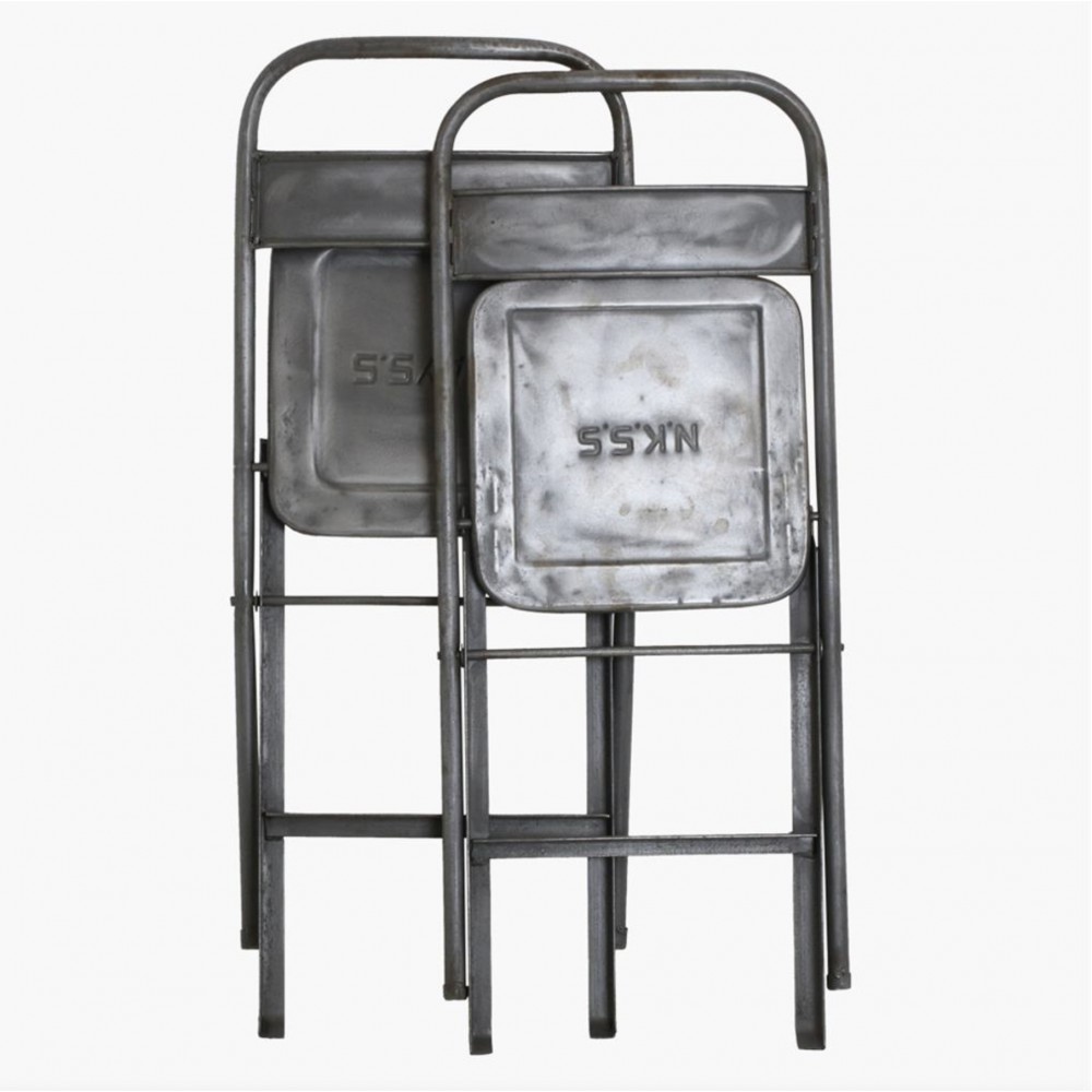 Vintage Metal Folding Outdoor Cafe Chairs Smithers Industrial Furniture £105.00 All Rooms Solid Iron product_features