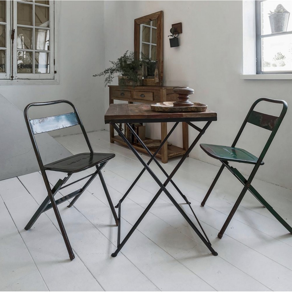 Vintage Metal Folding Outdoor Cafe Chairs Smithers Industrial Furniture £105.00 All Rooms Solid Iron product_features