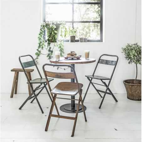 Vintage Metal Folding Outdoor Cafe Chairs Industrial Furniture Smithers of Stamford £115.00 Store UK, US, EU, AE,BE,CA,DK,FR,...