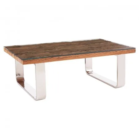 Railway Sleeper Coffee Table Smithers Reclaimed Wood Furniture £1,141.00 Reception Room Reclaimed Wood Stainless Steel produc...