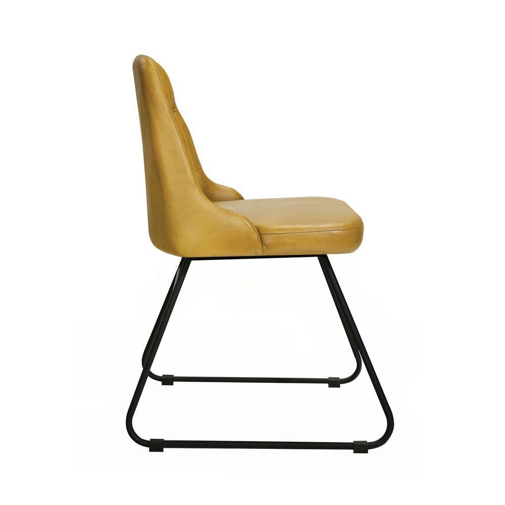 Mustard Leather Dining Chair Smithers Commercial Collective £277.00 Iron product_features