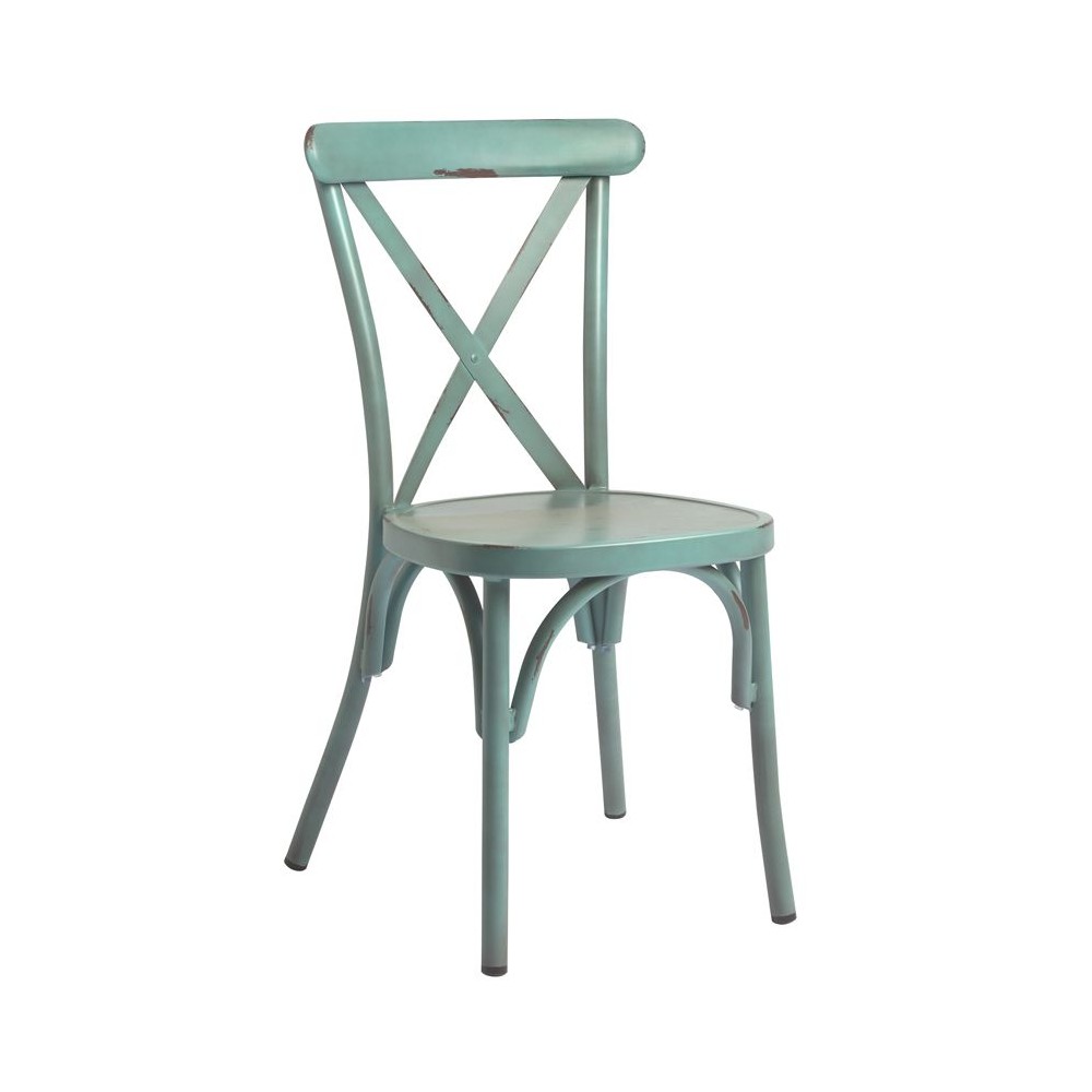 Set Of 2 Cross Back Cafe Bistro Stacking Chair Smithers Garden £300.00 Elm product_features