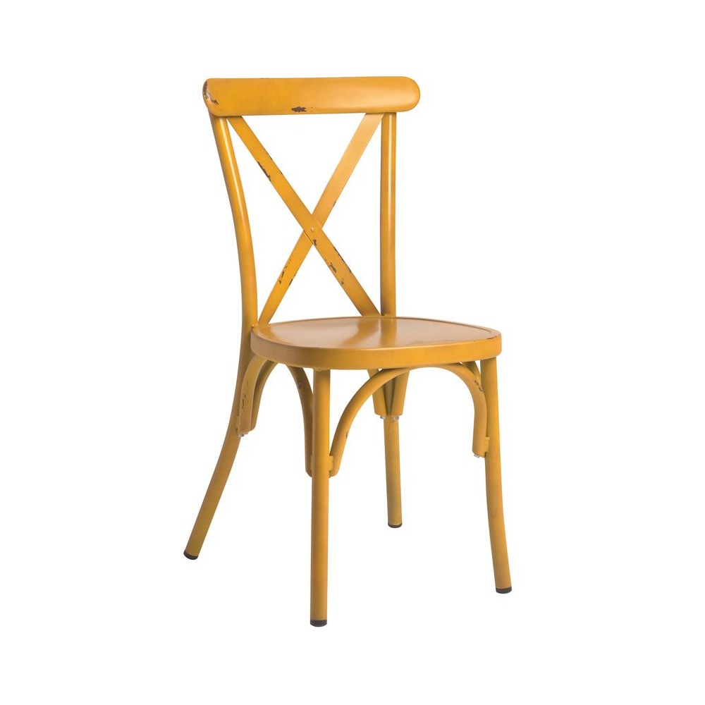 Set Of 2 Cross Back Cafe Bistro Stacking Chair Smithers Garden £300.00 Elm product_features