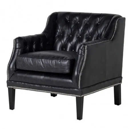 Victor Black Leather Buttoned Armchair Smithers Vintage Furniture £1,467.00 Conference Room product_features