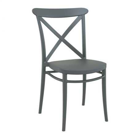 Grey Cross Back Cafe Chair Garden Smithers of Stamford £105.00 Store UK, US, EU, AE,BE,CA,DK,FR,DE,IE,IT,MT,NL,NO,ES,SE