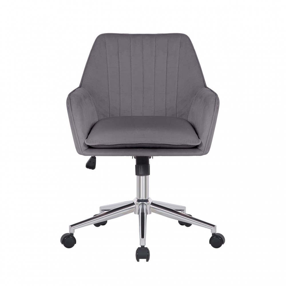 Madam Grey Velvet Office Chair Designer Furniture £164.00 Stainless Steel product_features