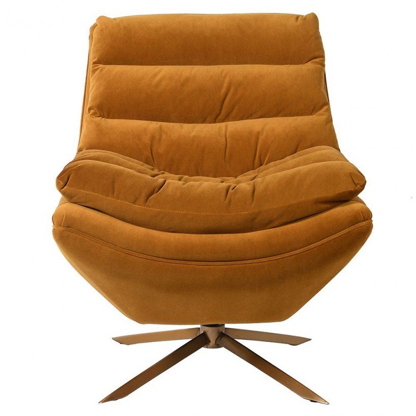 Tewkesbury Mustard Velvet Swivel Chair Smithers of Stamford • UK, US