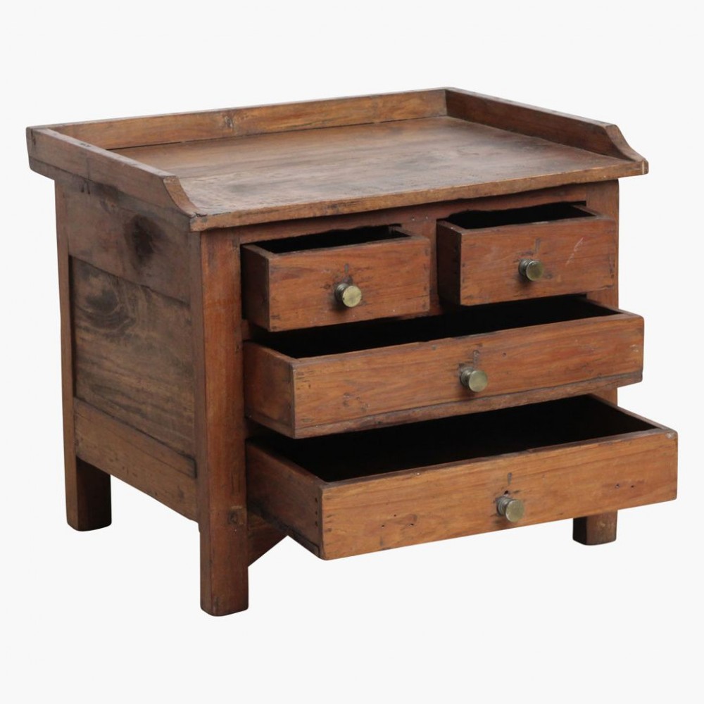 Antique Teak Jewellery 4 Drawer Chest Furniture £528.00 Fir Wood product_features