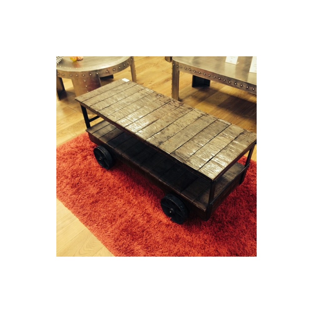 Industrial Trolley Cart Coffee Table Smithers Industrial Furniture £678.00      product_features