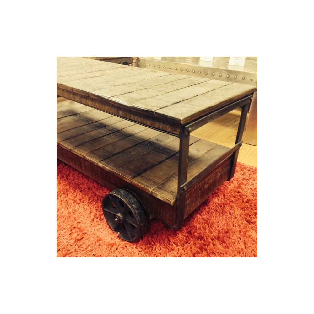 Industrial Trolley Cart Coffee Table Smithers Industrial Furniture £678.00      product_features