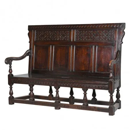 Carved Settle Bench Antique Furniture £2,750.00 Entrance Hall Oak Wood product_features