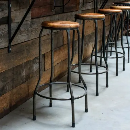 Vintage Science Lab Black Bar Stools Industrial Furniture £179.00 FSC Certified Wood product_features