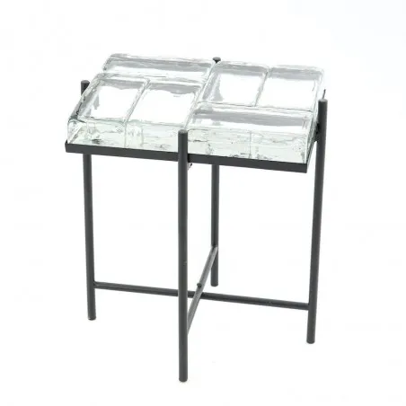 Ice Glass Side Table Smithers Retro Furniture £275.00 Dining Room Steel product_features