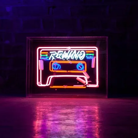 Rewind Cassette Tape Neon Light | Real Gas Sign Lighting &pound;175.00 product_features