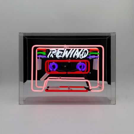 REWIND Tape Cassette Neon Light Lighting £164.00 Store UK, US, EU, AE,BE,CA,DK,FR,DE,IE,IT,MT,NL,NO,ES,SEREWIND Tape Cassett...