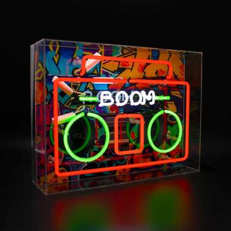 Boombox Large Glass Neon Light Retro Gifts Smithers of Stamford £164.00 Store UK, US, EU, AE,BE,CA,DK,FR,DE,IE,IT,MT,NL,NO,ES...